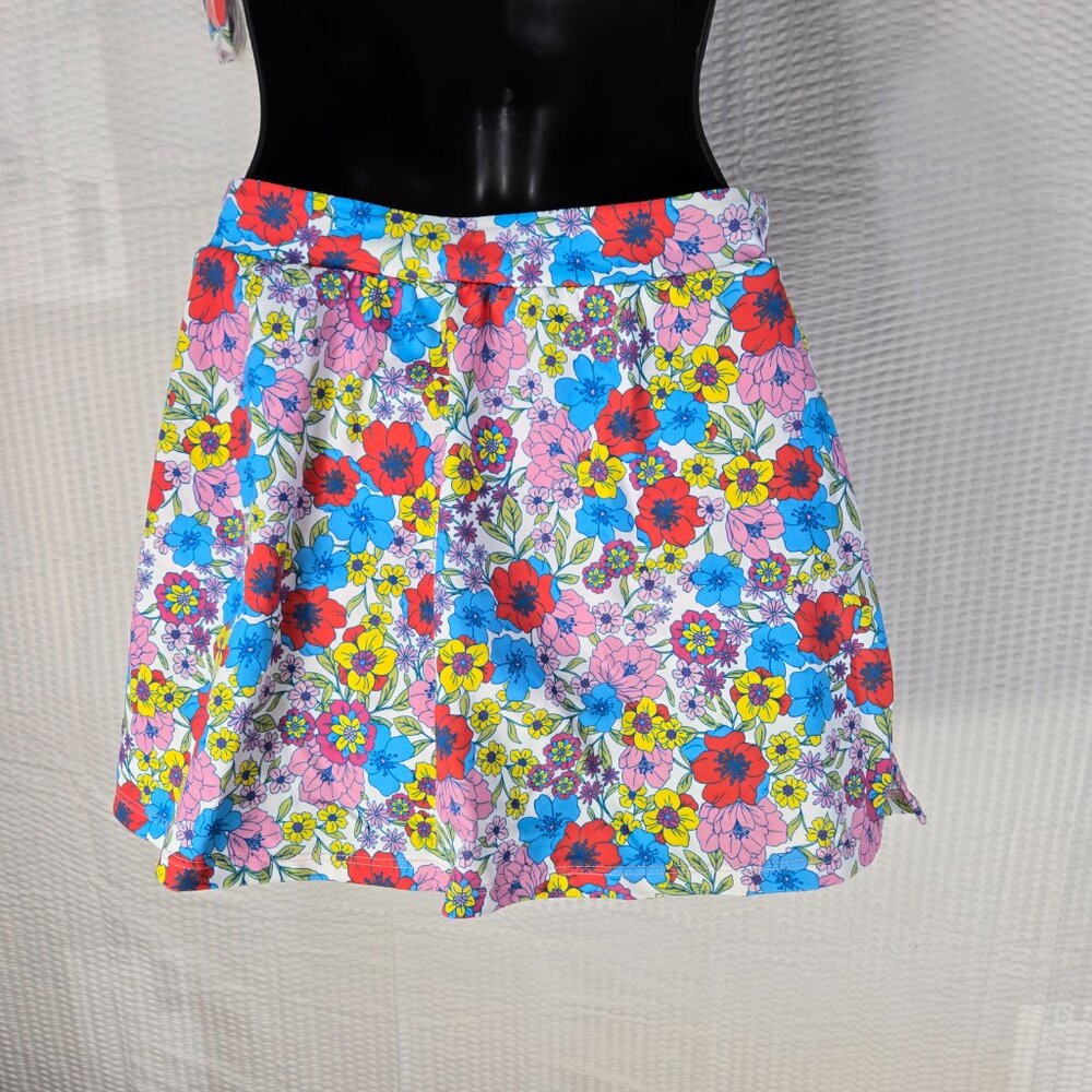 Draper James NWT Floral One Shoulder Flounce Swimsuit Bikini Skirt Set UPF 50+ - Picture 3 of 8